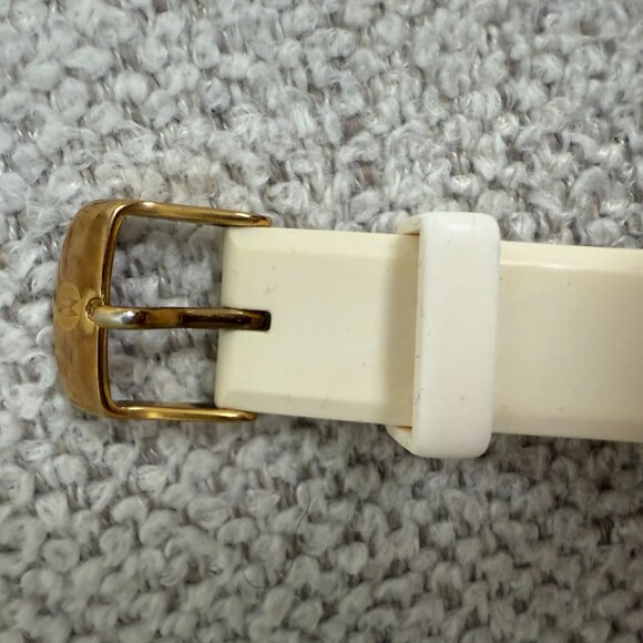 Michele Rose Gold Cape Watch with White Silicone Band main image 9